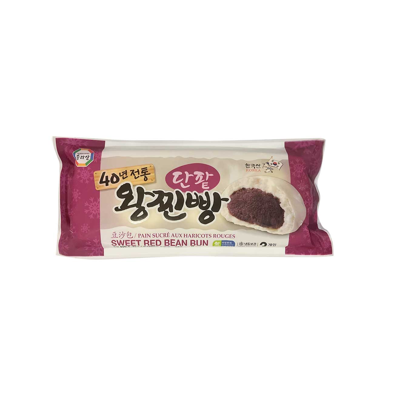 06079 : 왕 단팥찐빵 : 12/255g(3P) : FZN REDBEANS BREAD