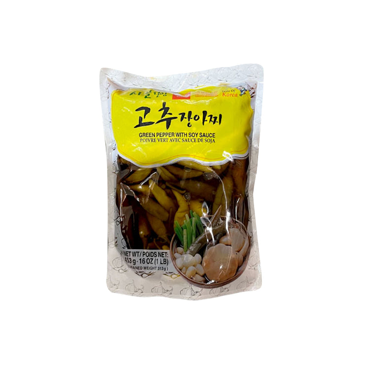 09748 : 시골 고추 장아찌(고추지) : 24/453g : GREEN PEPPER W/SOY SAUCE