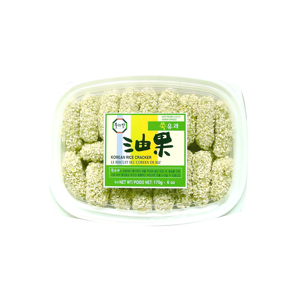 11496 : 쑥유과 : 20/170g : FZN MUGWORT YUGWA (KOREAN RICE PUFFS)