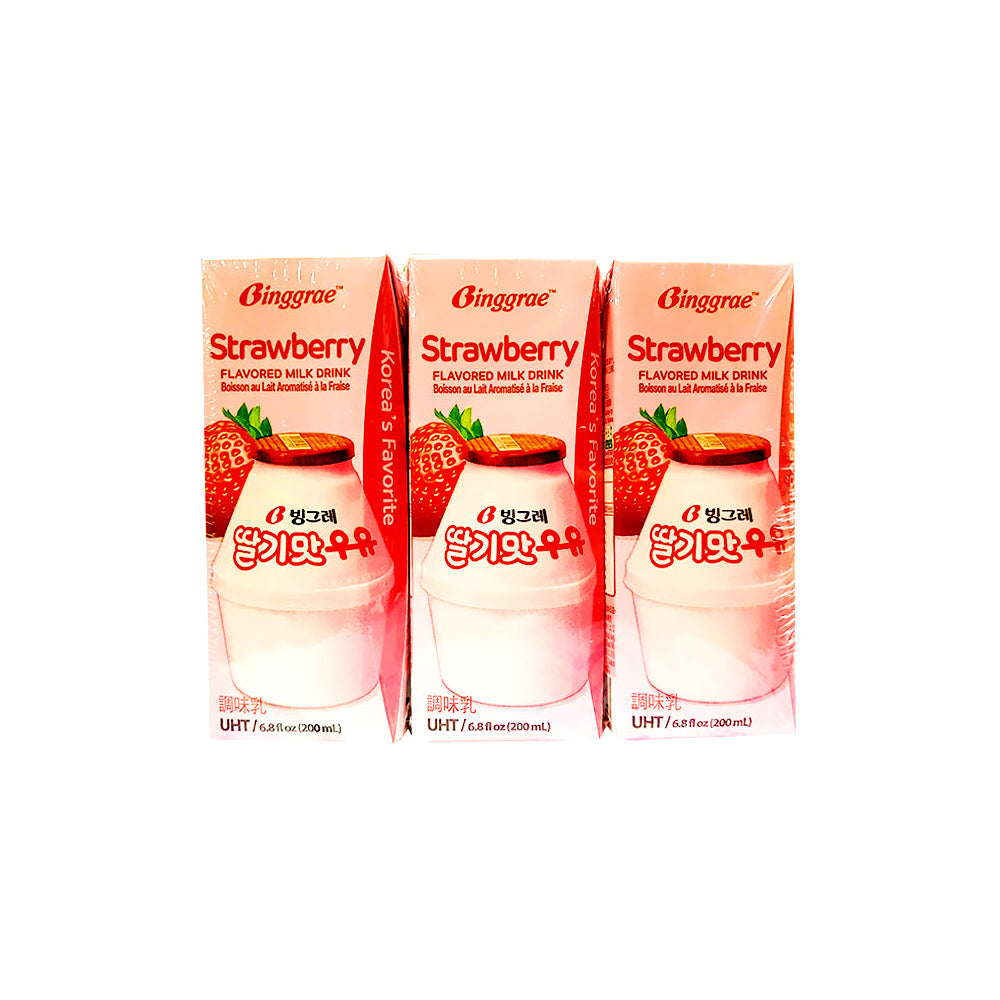 18532 : 빙그레우유(딸기) : 4/6/200ml : BINGGRAE MILK(STRAWBERRY)