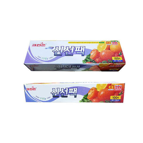 Disposable Vinyl Glove_Kleenson 50/100pcs (250X350) 크린손 신선팩(중) 평판팩 100 매