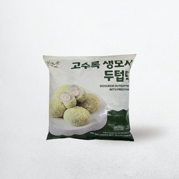 26180 : 고수록 두텁떡(생모시) : : 20/400g(14.11oz) : FZN RICE CAKE WITH FRESH LAMIE LEAF AND SAENGMOSI