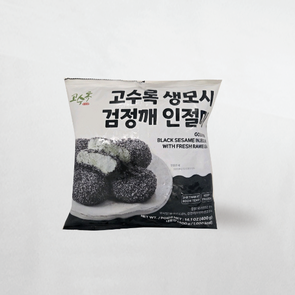 26182 : 고수록 생모시 검정깨 인절미 : : 20/400g(14.11oz) : FZN RICE CAKE WITH FRESH LAMIE LEAF AND BLACK SESA