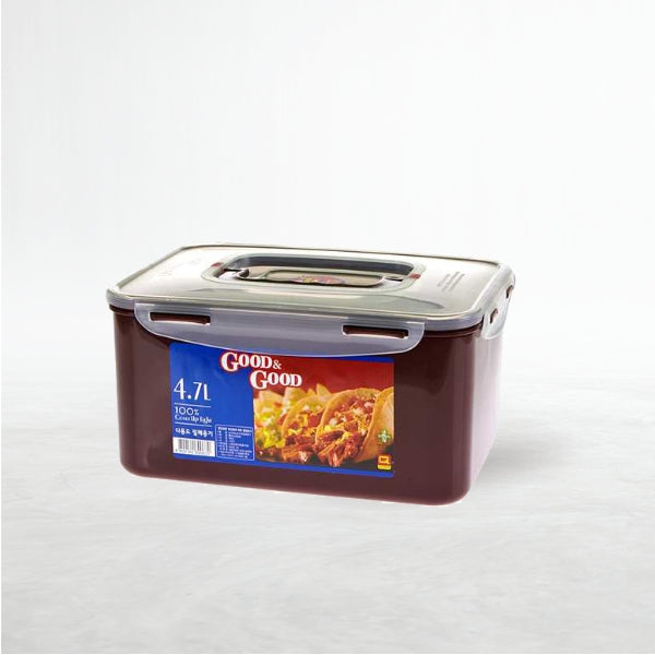 30636 : 밀폐 김치통4.7L(초코) : 32ea : PLASTIC AIRTIGHT CONTAINER4.7L