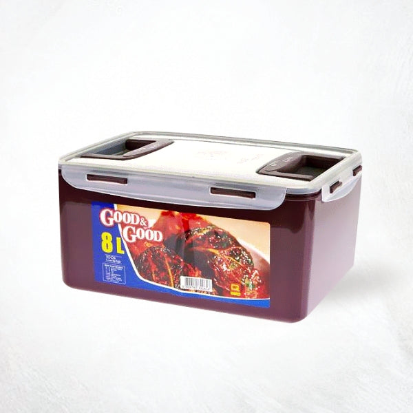 35814 : 밀폐 김치통 8L(초코) : 20ea : PLASTIC AIRTIGHT CONTAINER 8L