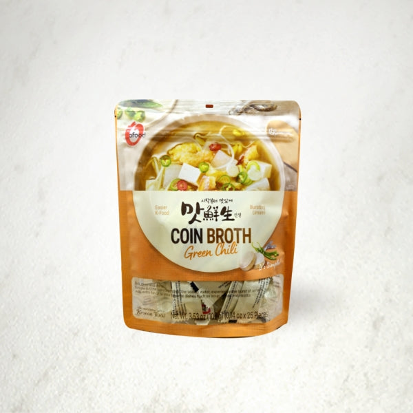 CW448 : 맛선생코인육수(청양고추) : 10/25/4g : COIN BROTH (GREEN CHILI)
