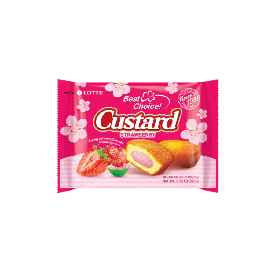 LCP-04B : 롯데 카스타드(딸기) : 8/220g : CUSTARD CAKE (STRAWBERRY)