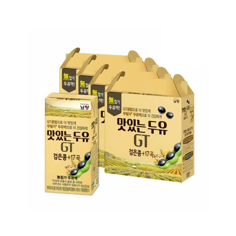NY163 : 맛있는 두유GT(검은콩+17곡) : 4/16/190ml : DELICIOUS SOY MILK GT (17GRAIN+ BLACK BEAN)
