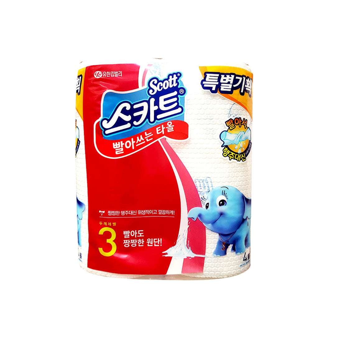 Scott Reusable Kitchen Towel 6/4Roll 스카트 빨아쓰는 타올 45매 4롤 #0381502