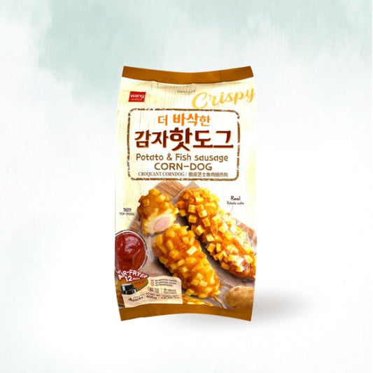 01158 : 더 바삭한 감자핫도그 : 12/4/100g : FZN POTATO & FISH CORN-DOG