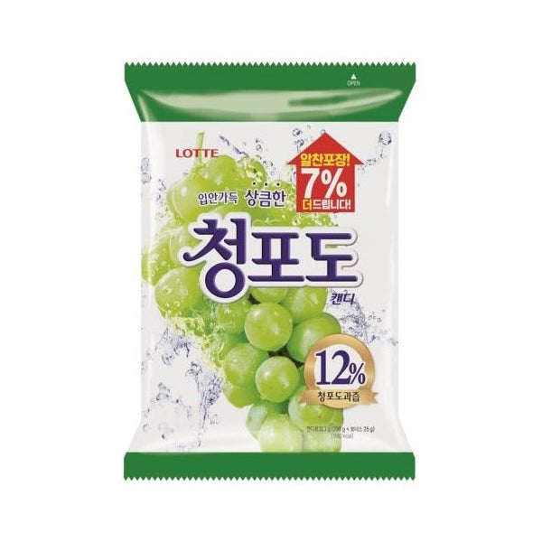 03185 : 청포도캔디 : 6/323g : LOTTE GREEN GRAPE CANDY