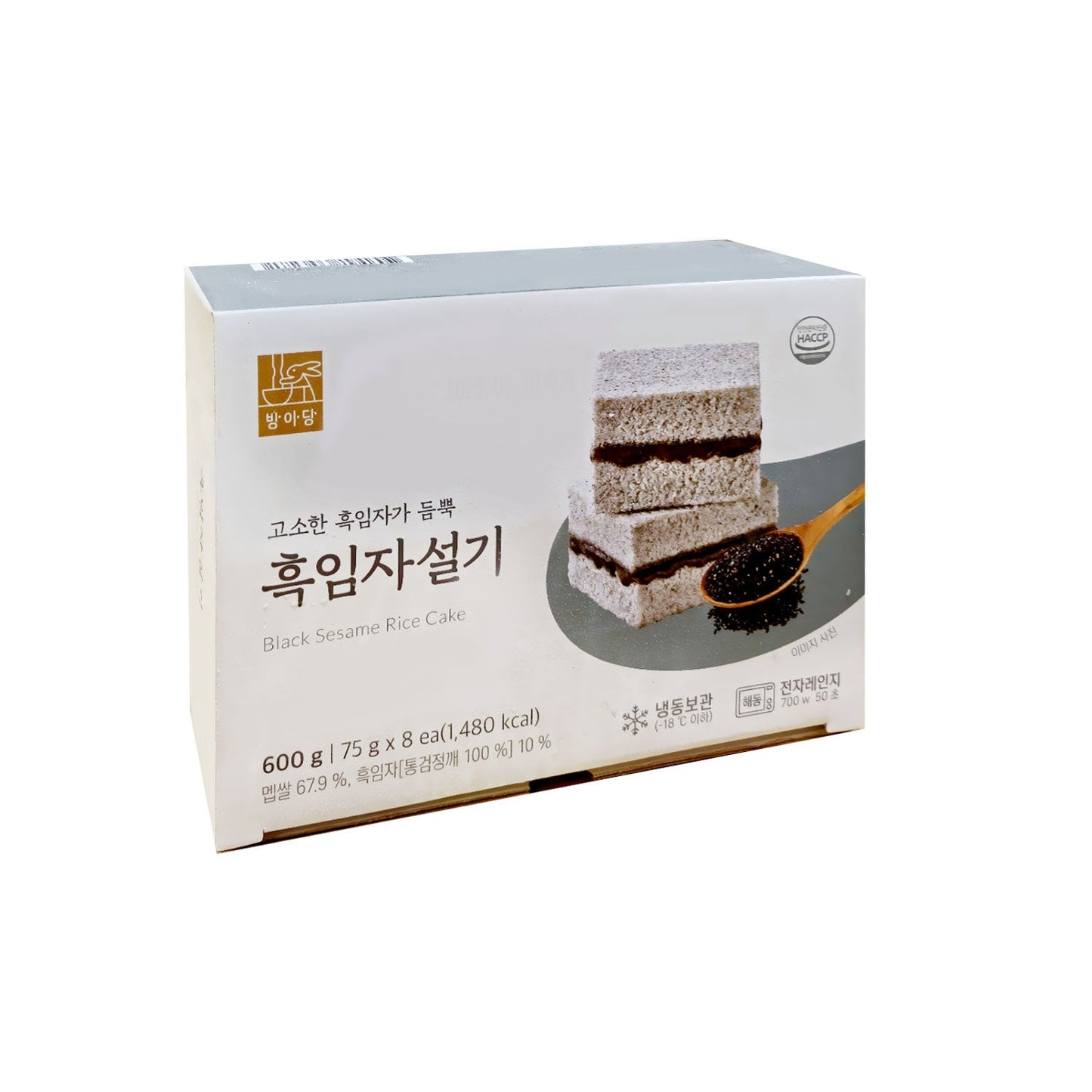 07345 : 방아당/흑임자설기 : 25/600g(8ea) : FZN BLACK SESAME RICE CAKE