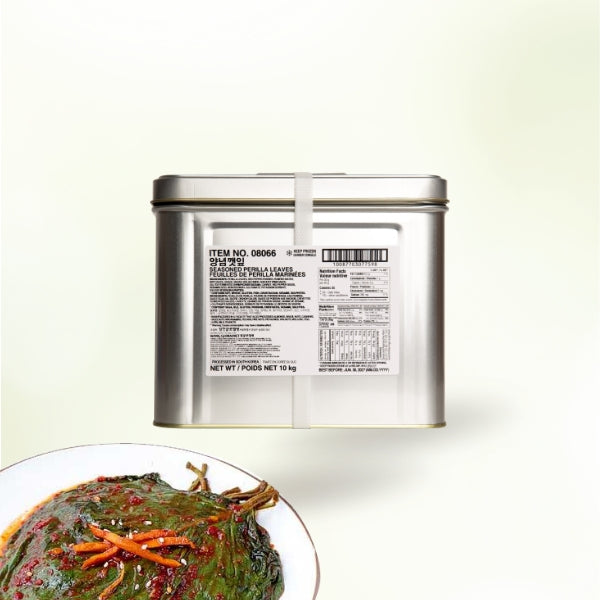 08066 : 반찬단지/양념깻잎 : 10kg : FZN SEASONED PERILLA LEAVES