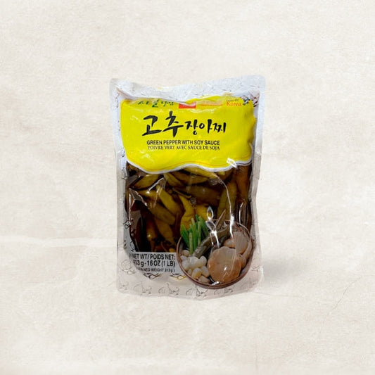 09748 : 시골 고추 장아찌(고추지) : 24/453g : GREEN PEPPER W/SOY SAUCE