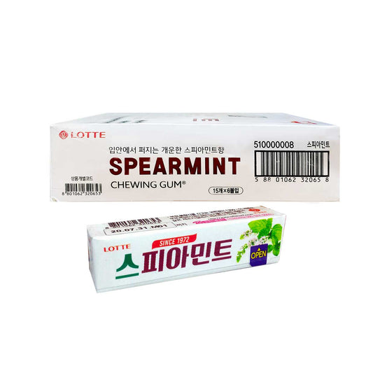 10620 : 스피아민트 롯데껌 : 6/15/26g : SPEARMINT GUM