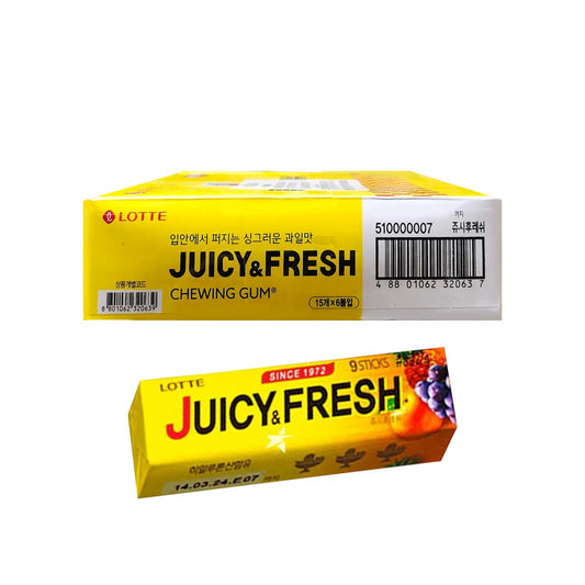 12588 : 쥬시후레 롯데껌 : 6/15/26g : JUICY FRESH GUM