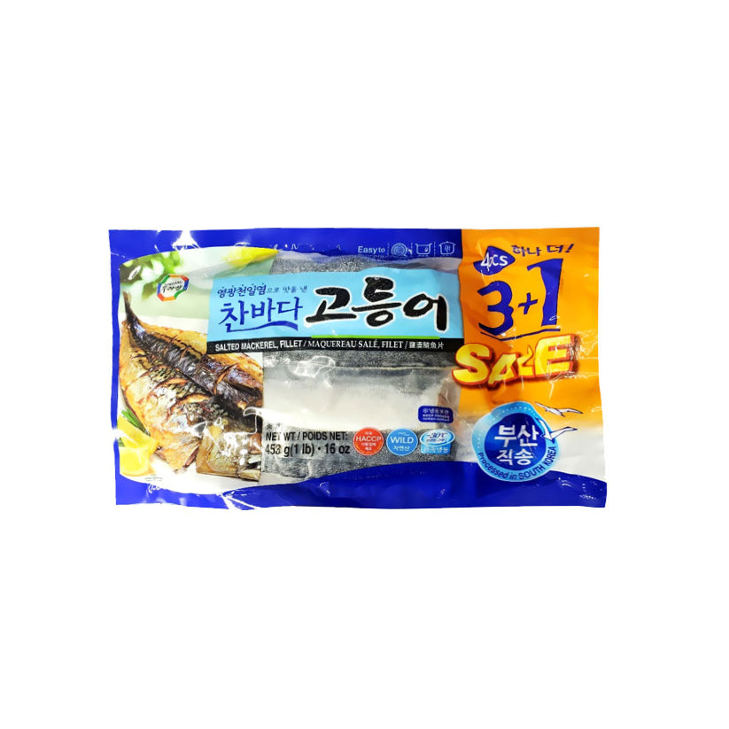 21817 : 찬바다(고등어 3+1) : 24/453g : FZN SALTED MACKEREL(CHANBADA)