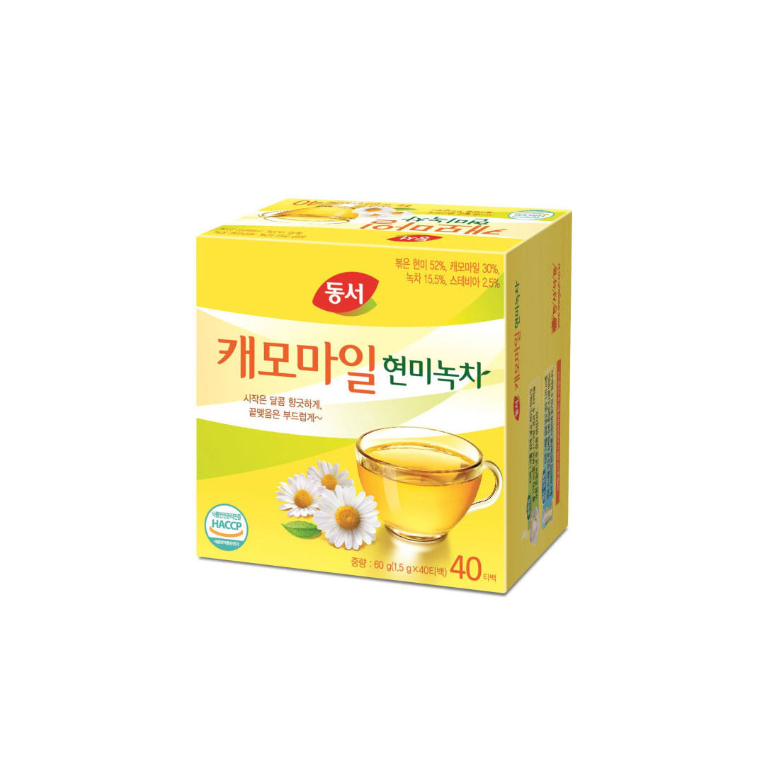 DS9438 : 캐모마일현미녹차 : 18/40t/1.5g : CHAMOMILE BROWN RICE & GREEN TEA