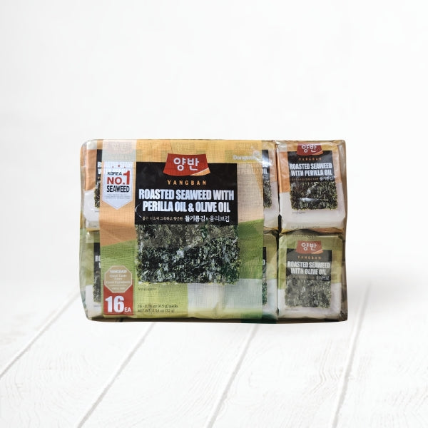 DW165  : 양반 들기름김&올리브김(도시락) : 10/16/5g(10sh) : YANGBAN SEASONED OLIVE OIL & PERILLA OIL LAVER