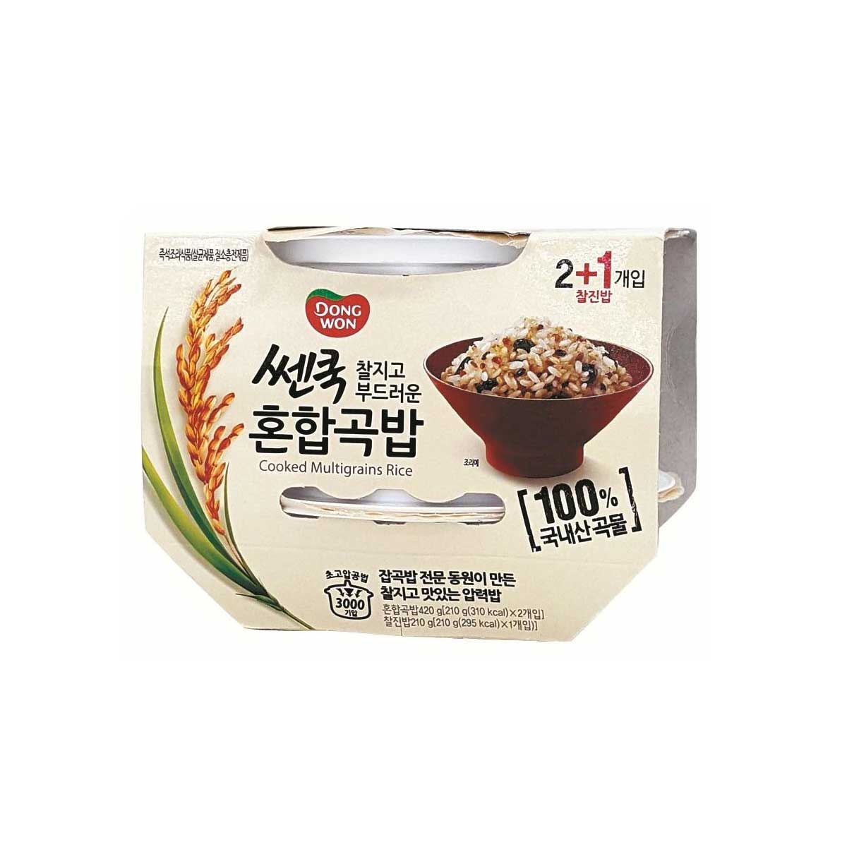 DW220N 쎈쿡(혼합곡밥2+찰진밥1) 6/3/210g COOKED MIXED GRAIN RICE2 + STICKY RICE1